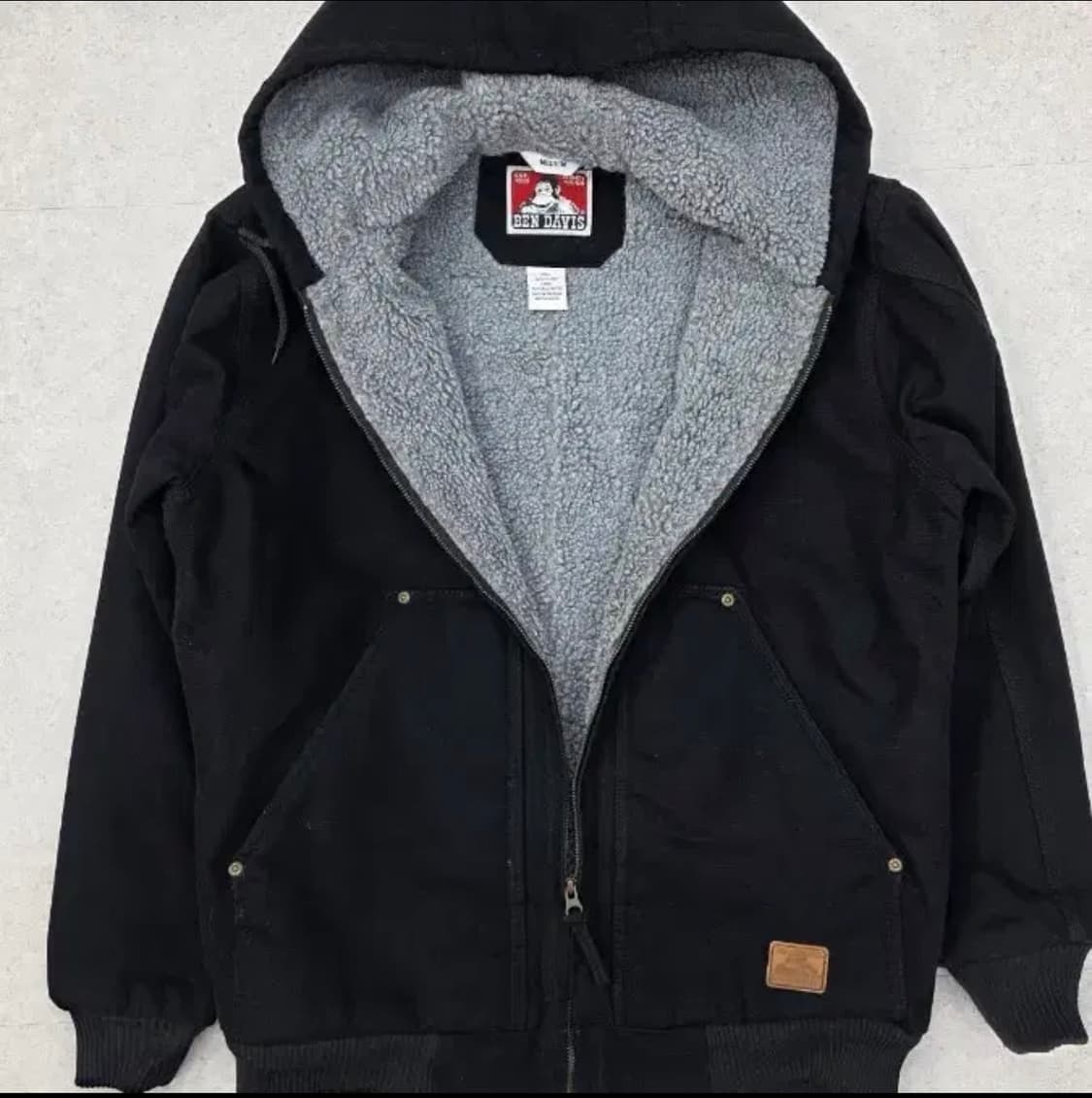 XL 벤데이비스 블랙 쉐르파 라인 후디드 워크 자켓 칼하트 베이프 상품이미지1