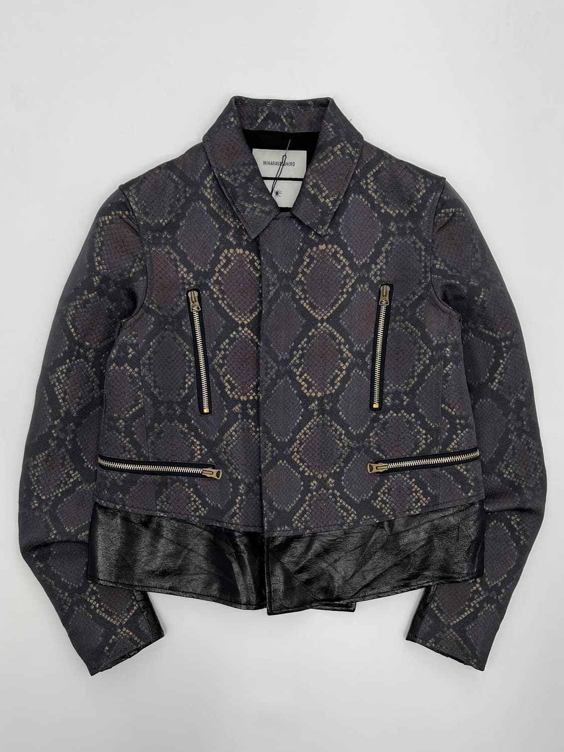 미하라 야스히로 파이톤 패턴 레더 자켓 상품이미지1