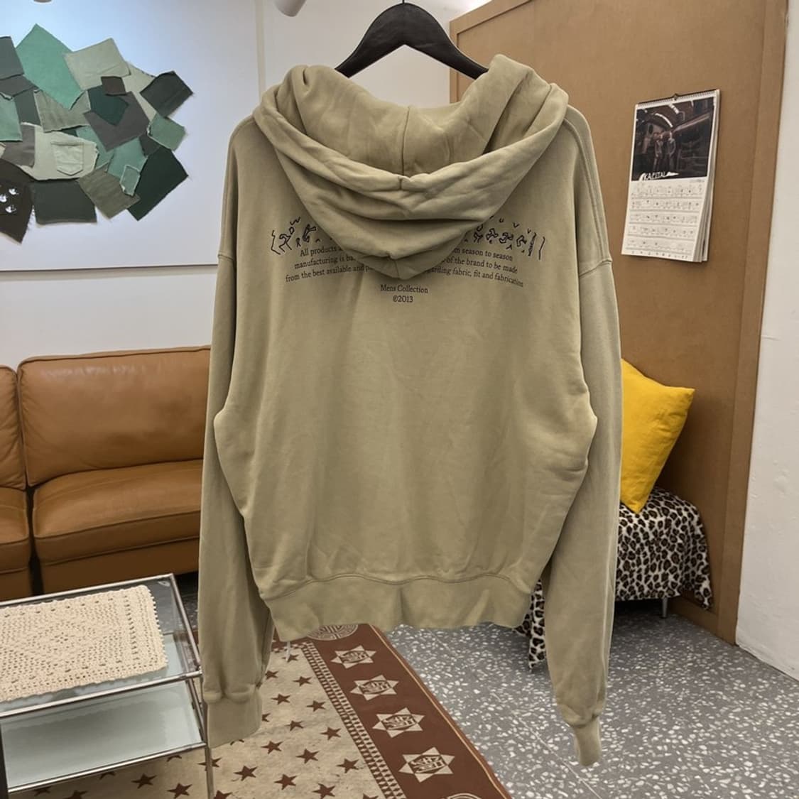 오프화이트 빈티지 스트릿 캐주얼 자수로고 후드티 L C10464 상품이미지4