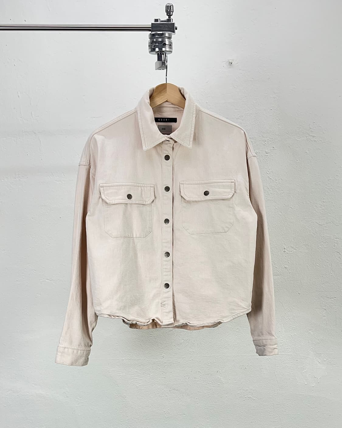 수비 라이트 핑크 나파 코튼 핀초 투포켓 셔츠 자켓 상품이미지1