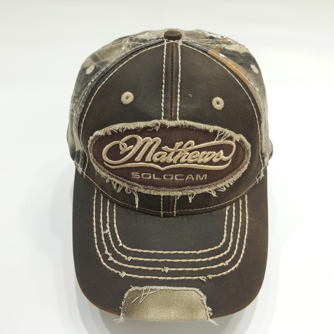 빈티지 Mathews 카모 디스트레스드 볼캡 P1604 상품이미지3