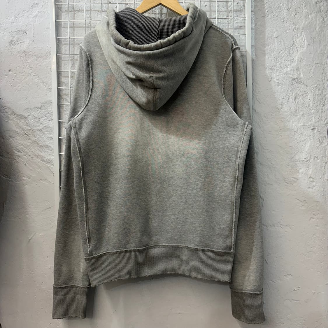 아베크롬비 y2k 빈티지 그레이 데미지 디테일 후드집업 L 상품이미지2