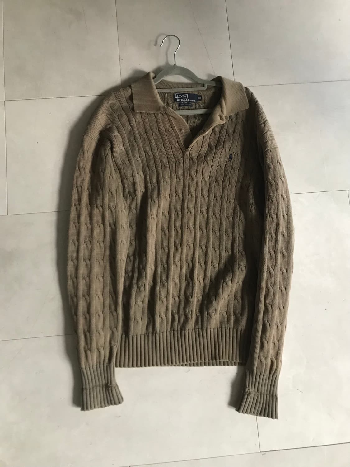 폴로 카키브라운 케이블 니트 상품이미지8