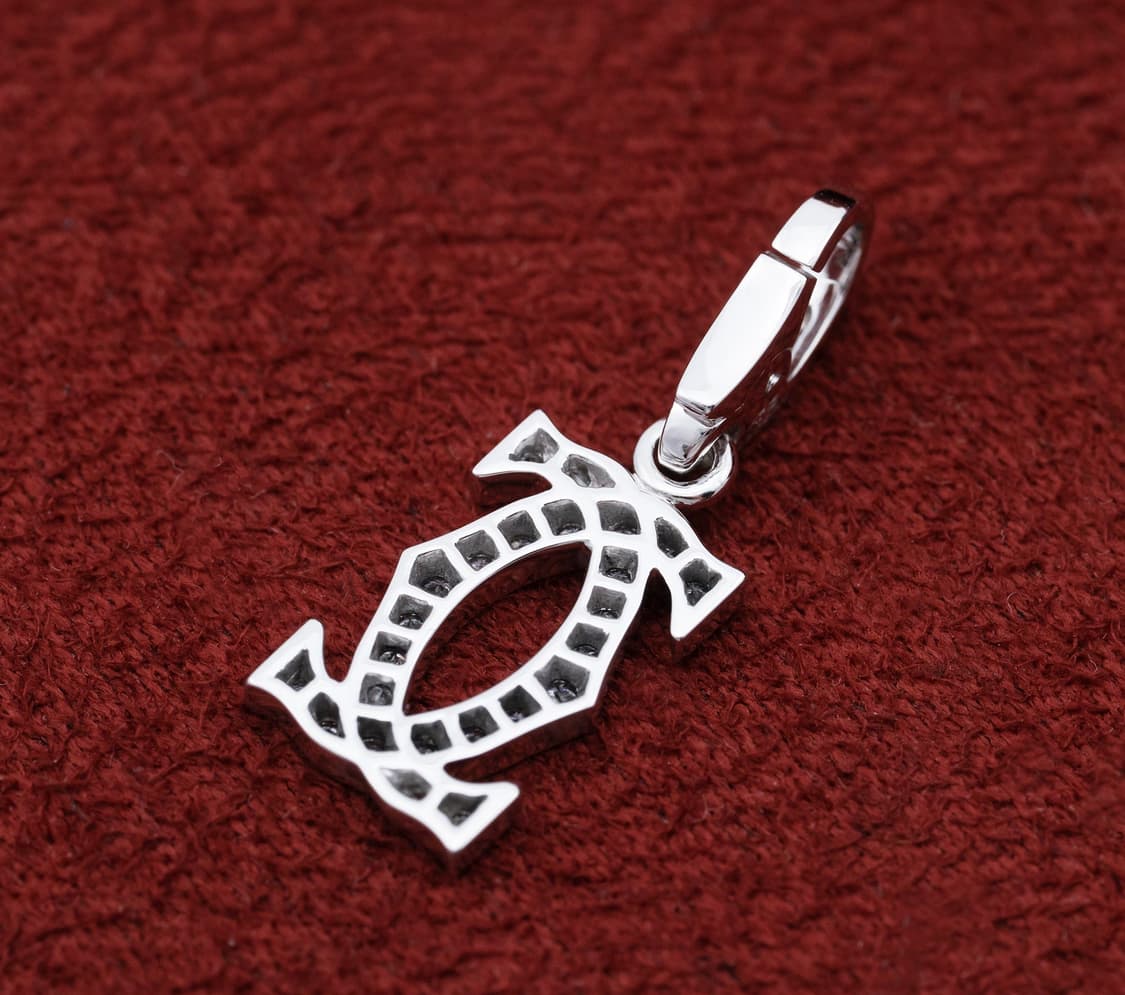 까르띠에 2C 파베 천연 다이아몬드 18K 화이트골드 목걸이 펜던트 상품이미지4