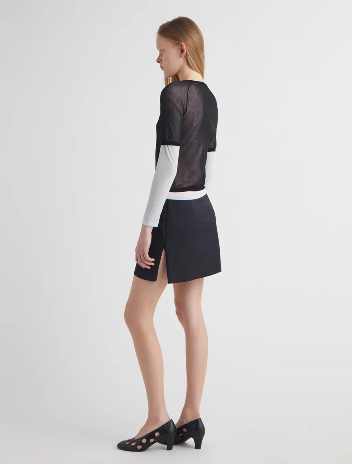 [36,38]팔로마울 Lumieti 핀 스트라이프 스커트/다크 그레이 상품이미지6