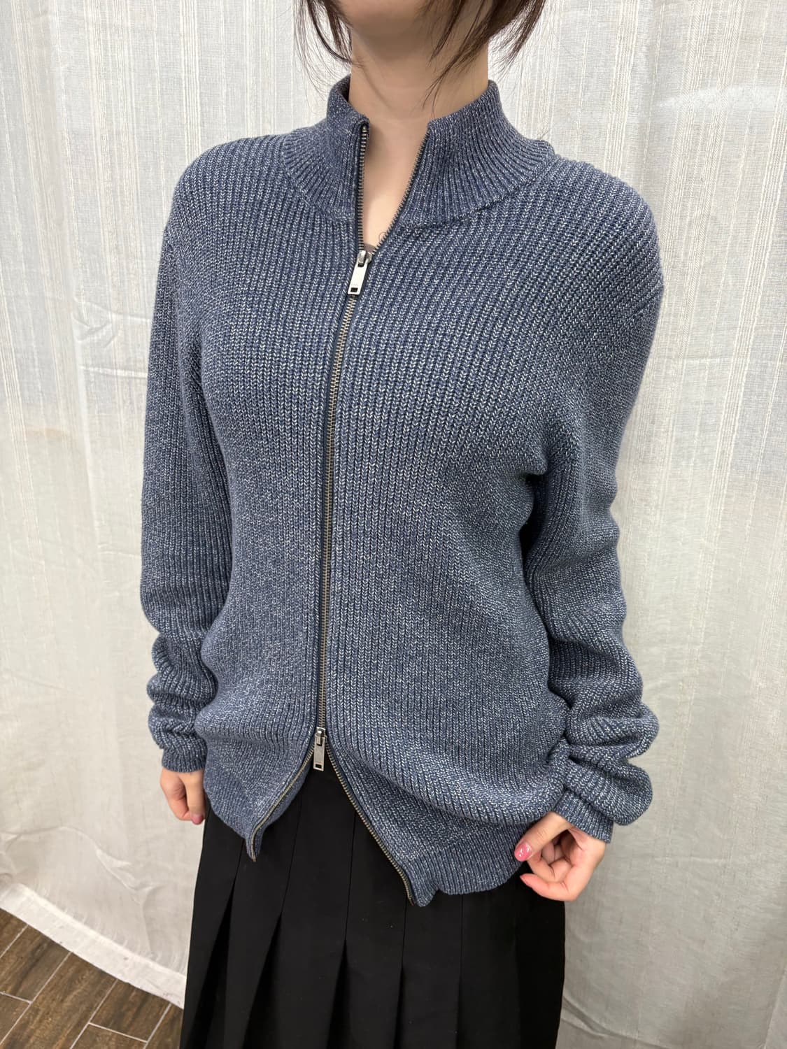 DKNY 코튼 집업 니트  DKNY Cotton Zip-Up Knit 상품이미지1