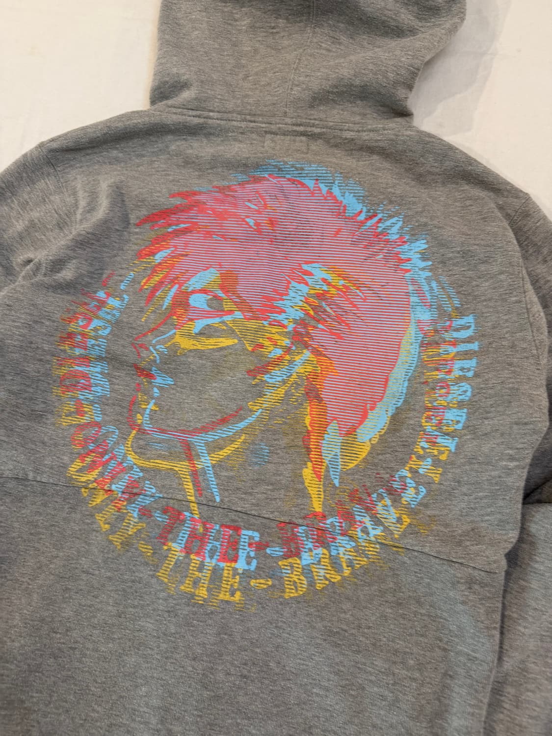 디젤 모히칸 백 프린팅 후드집업 그레이 상품이미지2