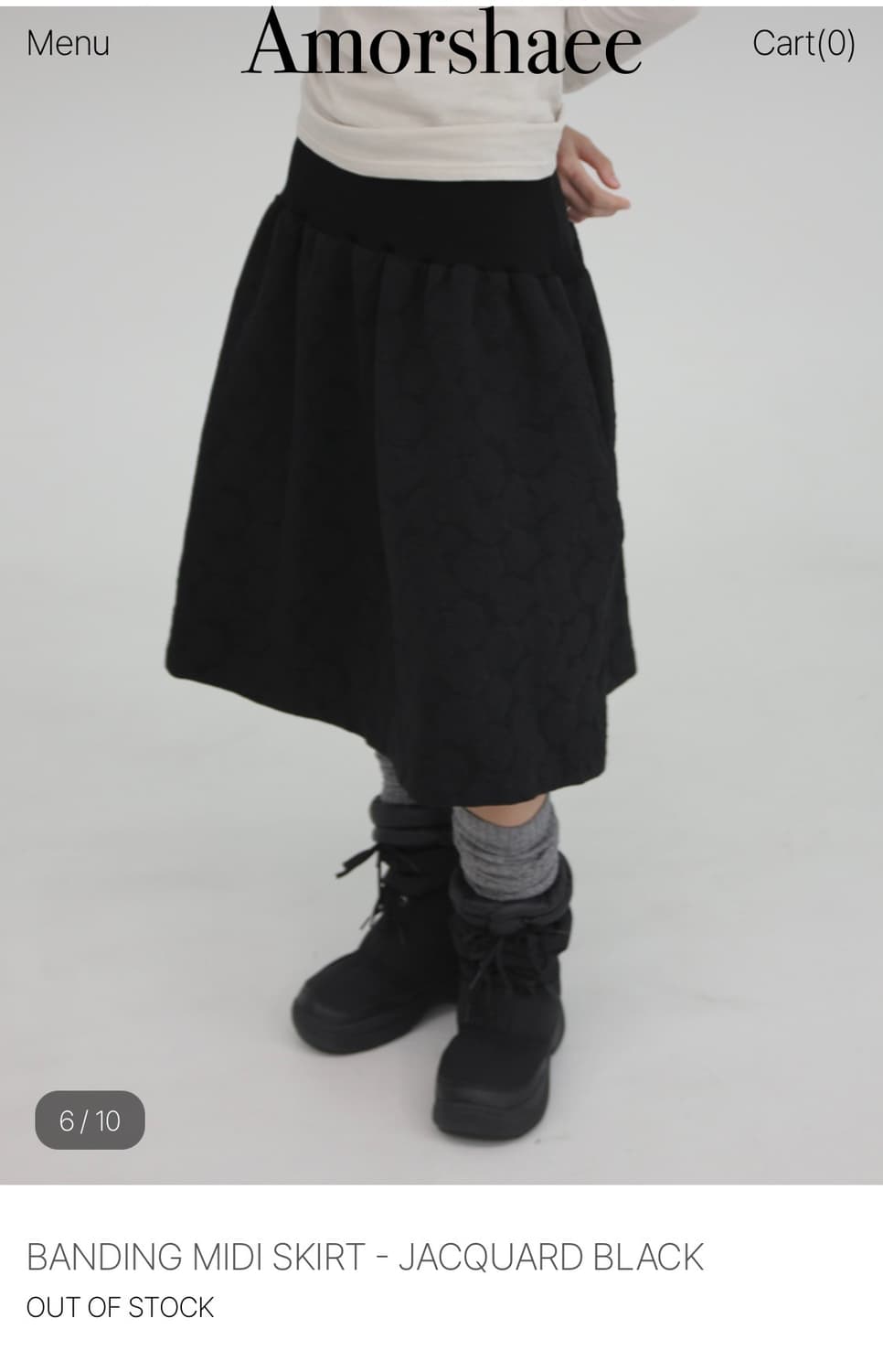 아모르샤이 BANDING MIDI SKIRT JACQUARD BLACK 상품이미지5