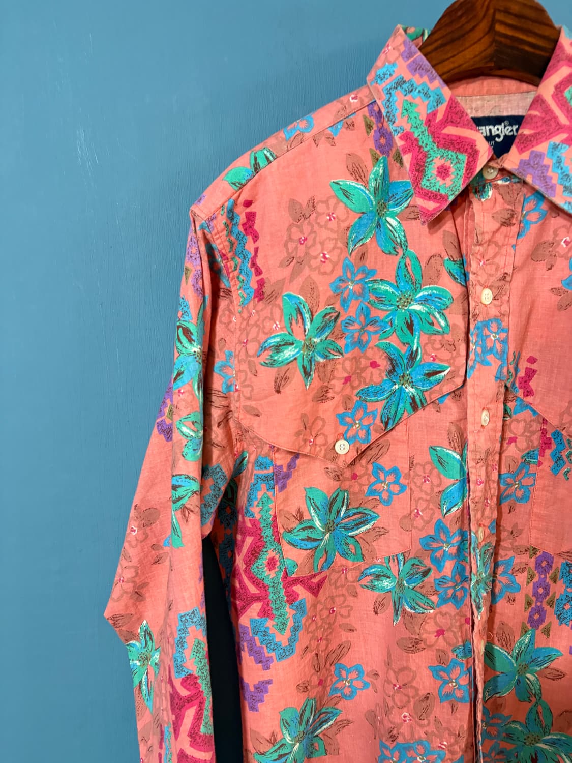 90‘s Wrangler Aztec pattern Shirt. 상품이미지3