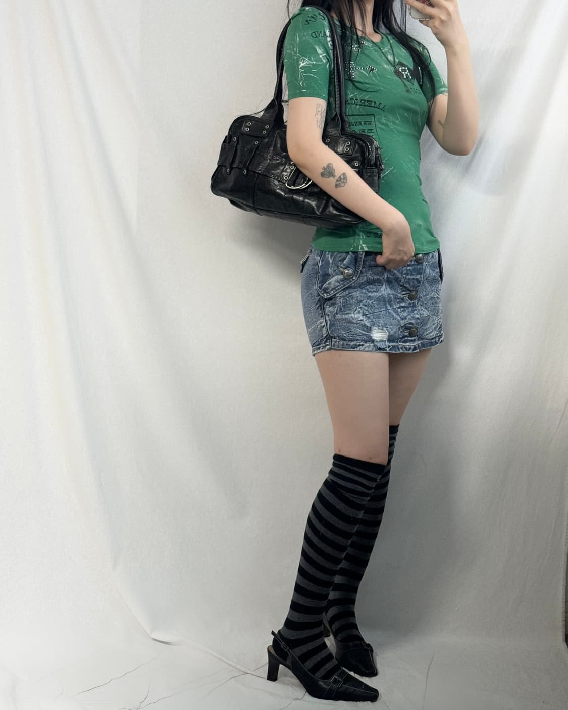 워싱 데님 포켓 스커트팬츠 상품이미지6