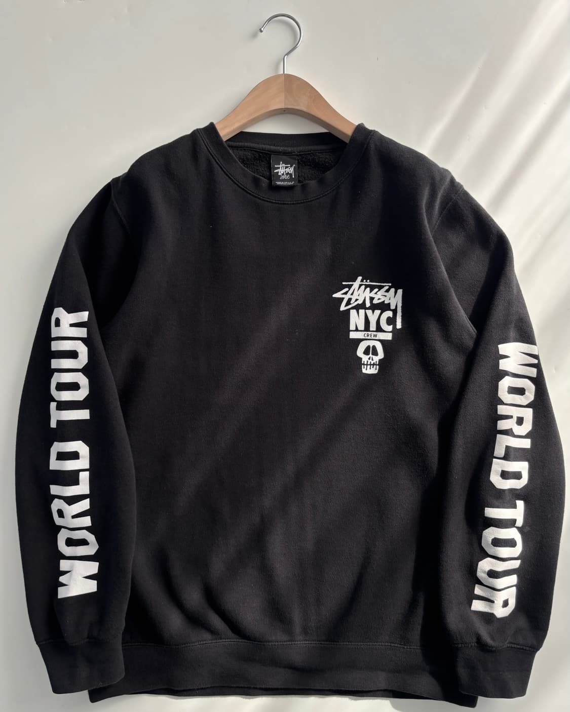 Stussy 스투시 NYC크루 스컬 크루넥 블랙 맨투맨 상품이미지3