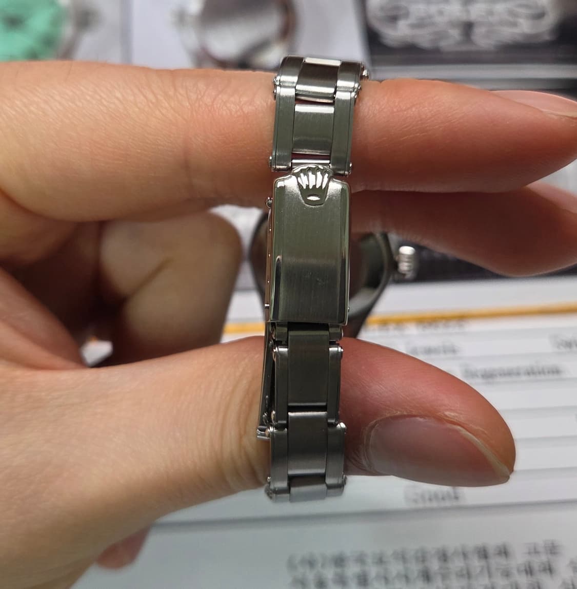 레어] 롤렉스 오이스터 퍼페츄얼 6623 민트 논데이트 여성용 (감정서포 상품이미지7