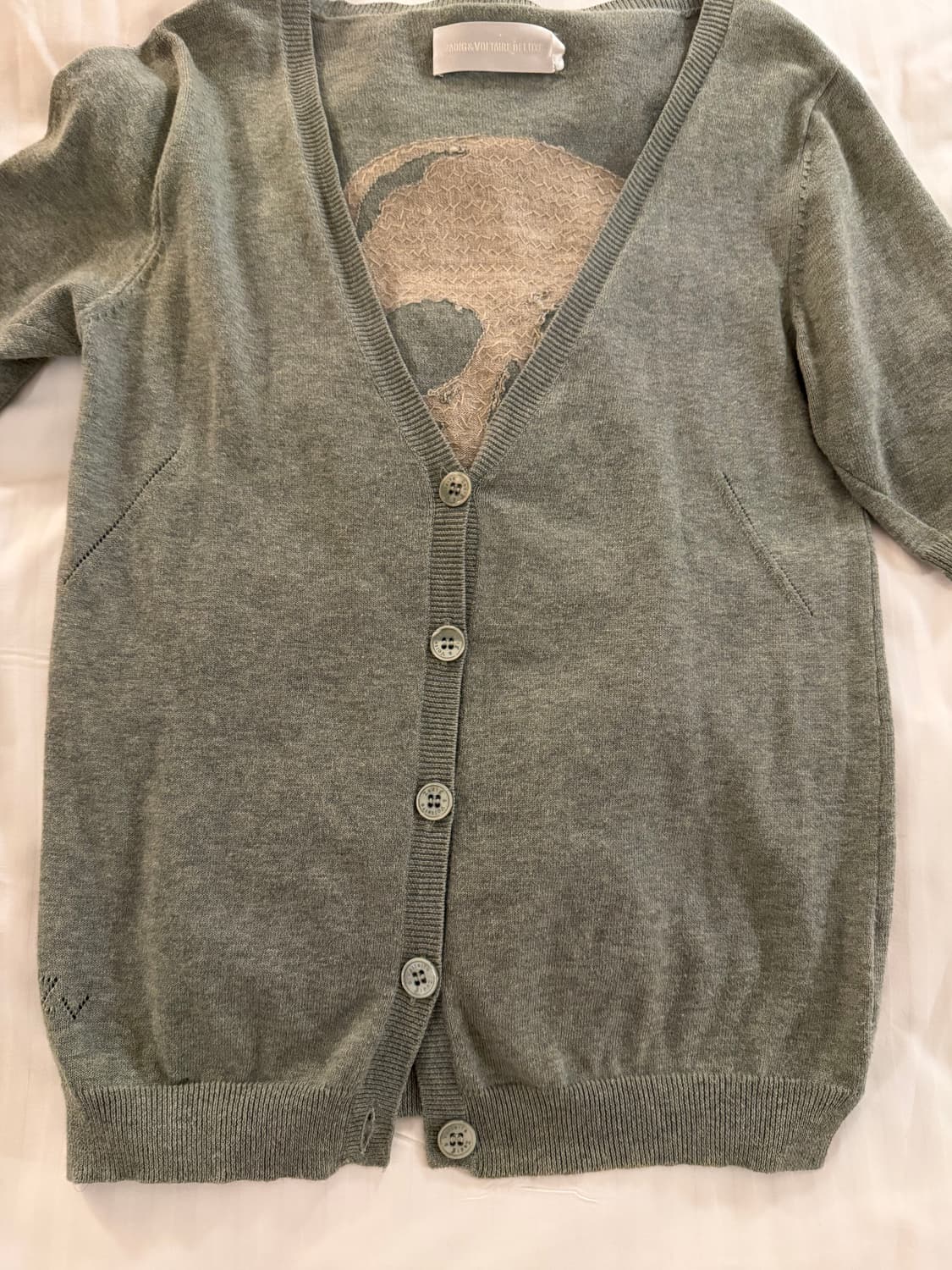 자딕앤볼테르 스컬 프린트 니트 반팔 가디건 상품이미지4