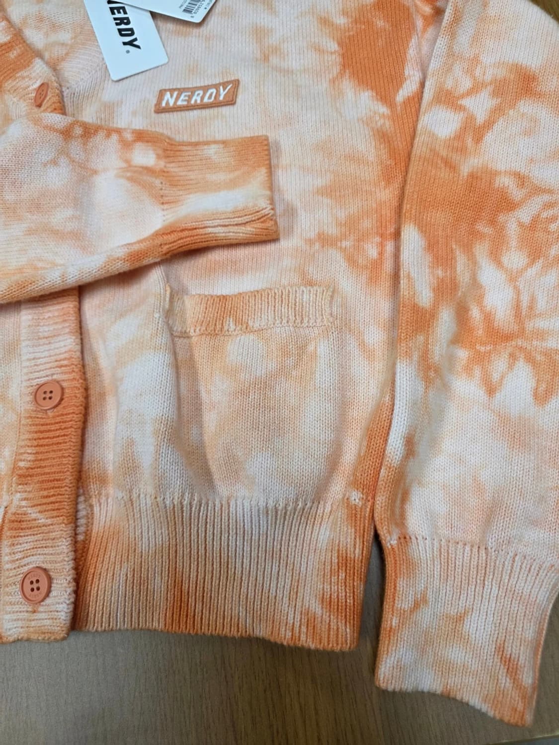 [새제품] 널디 타이다이 크롭 가디건 오렌지 M 상품이미지5