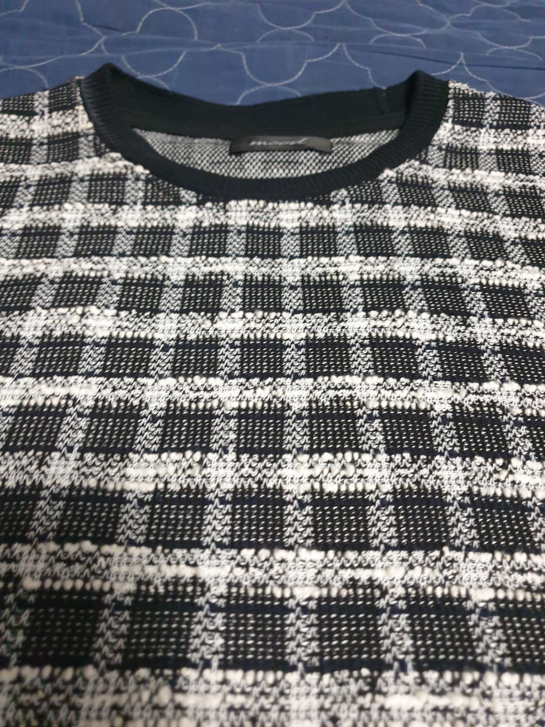 MOOD 트위드 반팔티 블랙&화이트 (M) 상품이미지2
