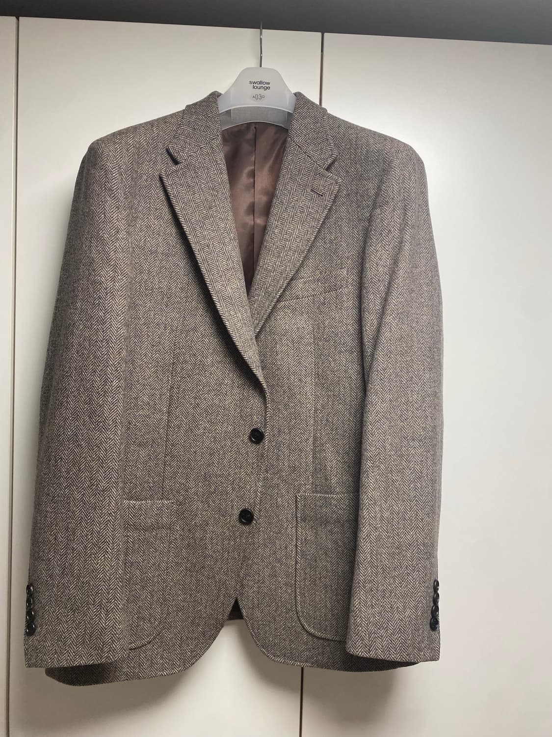 (새제품) 맨인정글 헤링본 트위드 울 쟈켓 XL (브라운) 상품이미지6