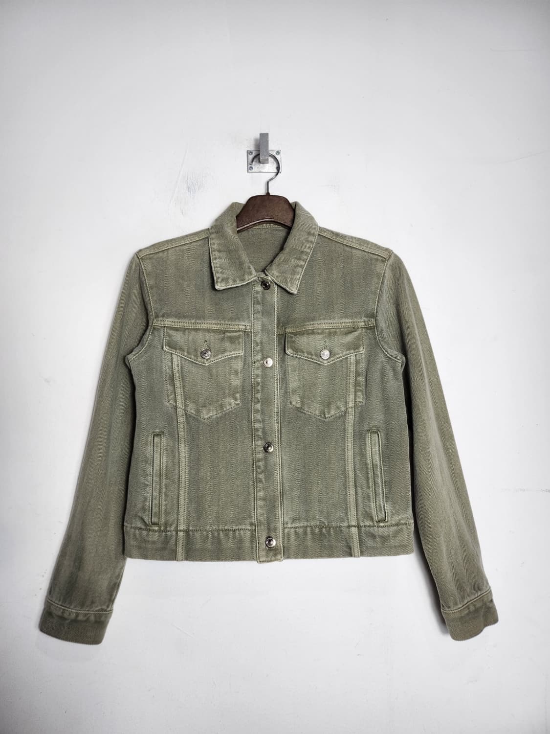 유메르 헤링본 카키 데님 자켓 상품이미지1