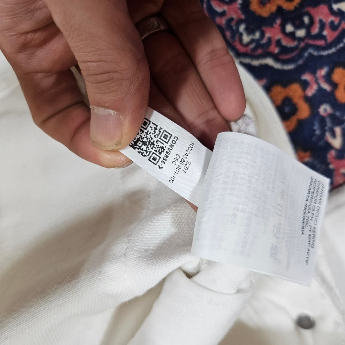 컨버스(Converse) 세미와이드 화이트 데님팬츠 27size 상품이미지8