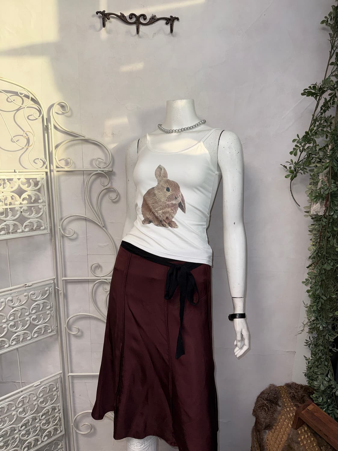 Vintage rabbit printing sleeveless 상품이미지4