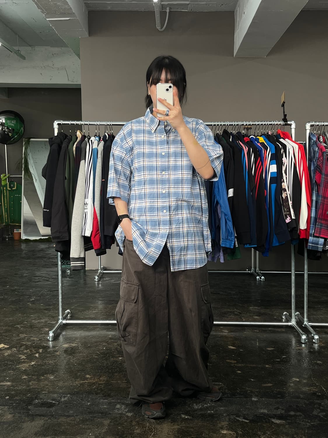 노티카 체크 반팔 셔츠 상품이미지4