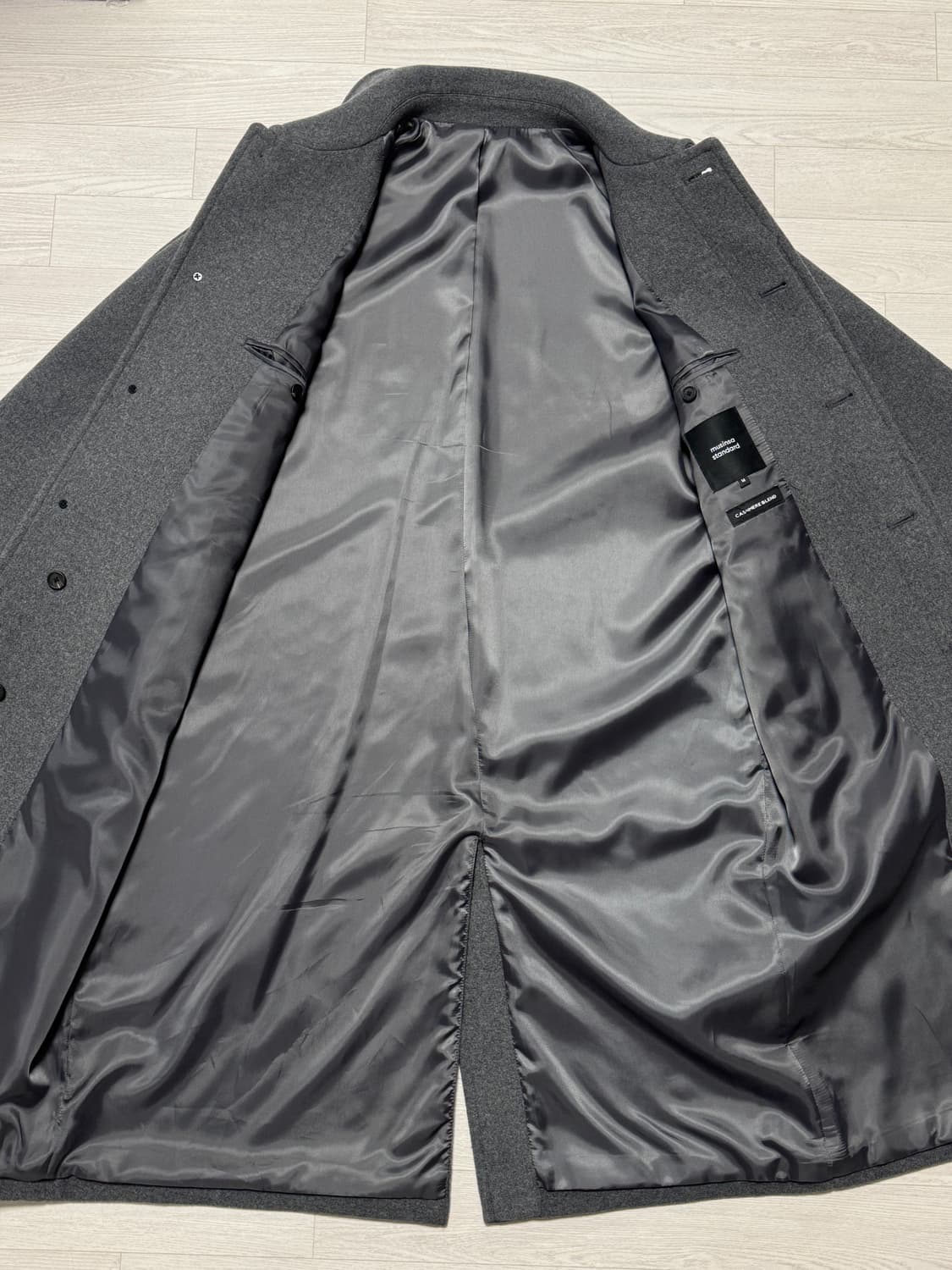 무신사 스탠다드 캐시미어 블렌드 오버사이즈 발마칸 코트 미디엄 그레이 M 상품이미지6