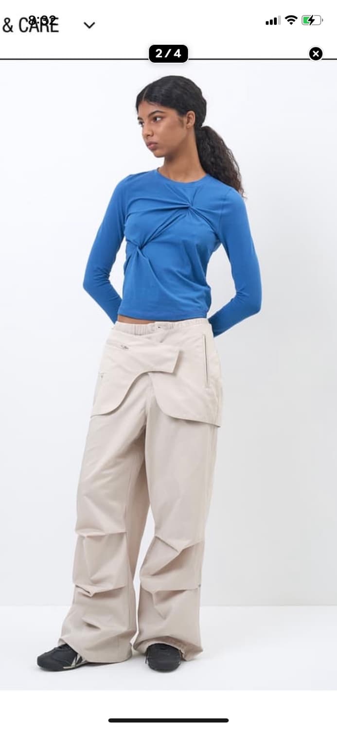 파르티멘토 우먼 꼬임 블루 긴팔 티셔츠 상품이미지3