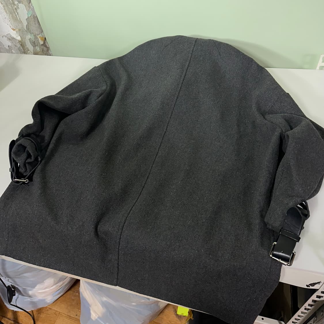 우먼OS MAREE 마레 챠콜 밸크로포인트 울 싱글코트 상품이미지6