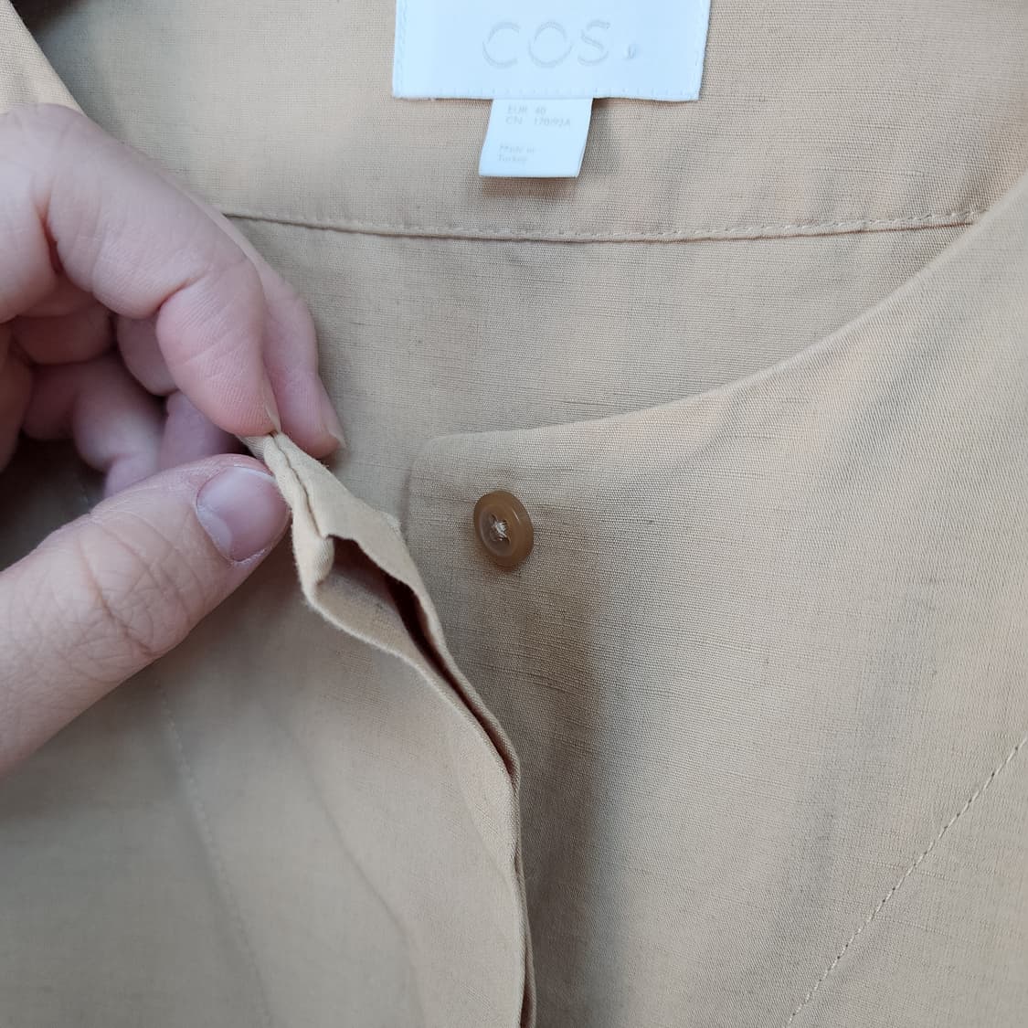 코스 코튼 반팔 롱 원피스 베이지 상품이미지3