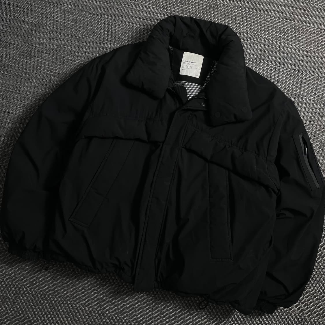 코드그라피 미니멀 푸퍼 숏 패딩 블랙y 4093 상품이미지1