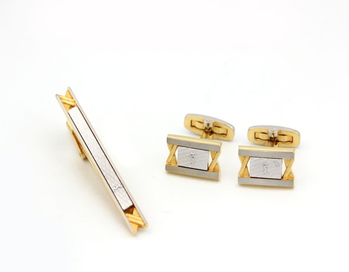 입생로랑 A등급 5.2cm 남자 명품 넥타이핀 커프스 세트 상품이미지2