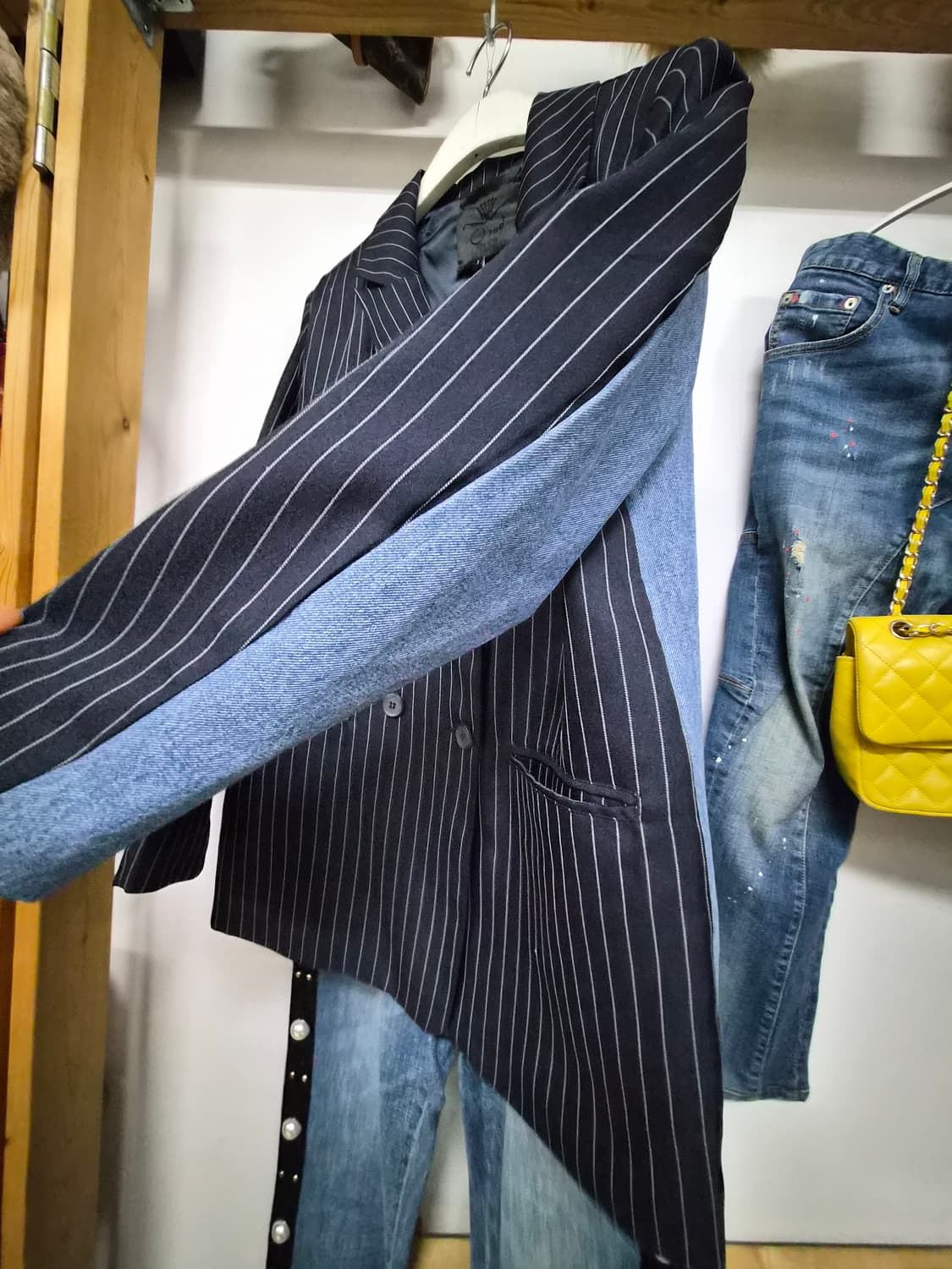 오즈세컨 데님 쉬폰자켓. 오즈세컨 진주데님 상품이미지3