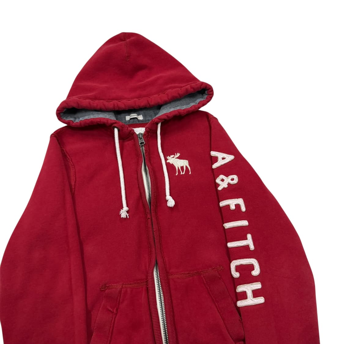 아베크롬비 빈티지 Y2K 스펠로고 후드집업 자켓 버건디 레드 상품이미지2
