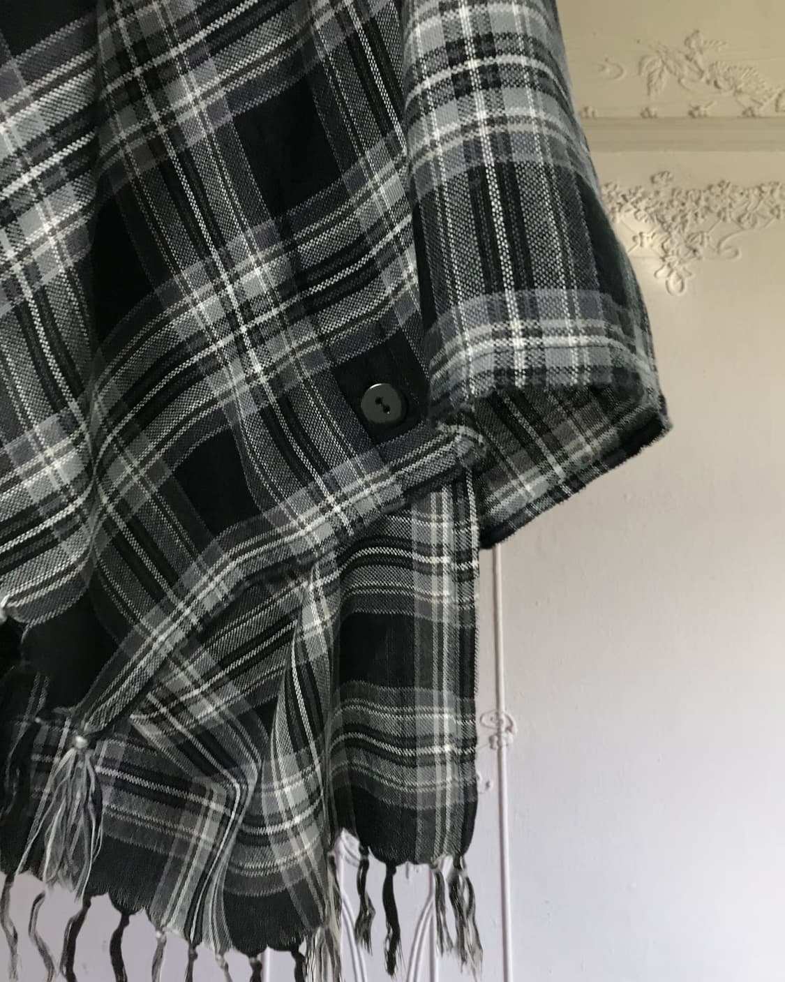 vintage check pattern cape 상품이미지6