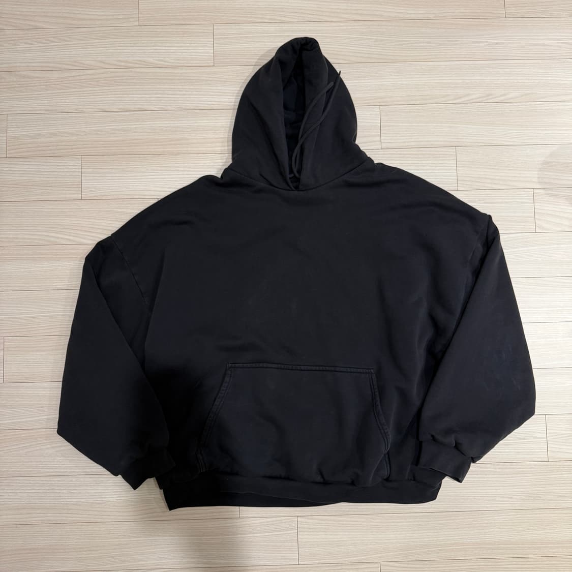 yzy 이지 더블페이스 후드 블랙 XL 상품이미지1