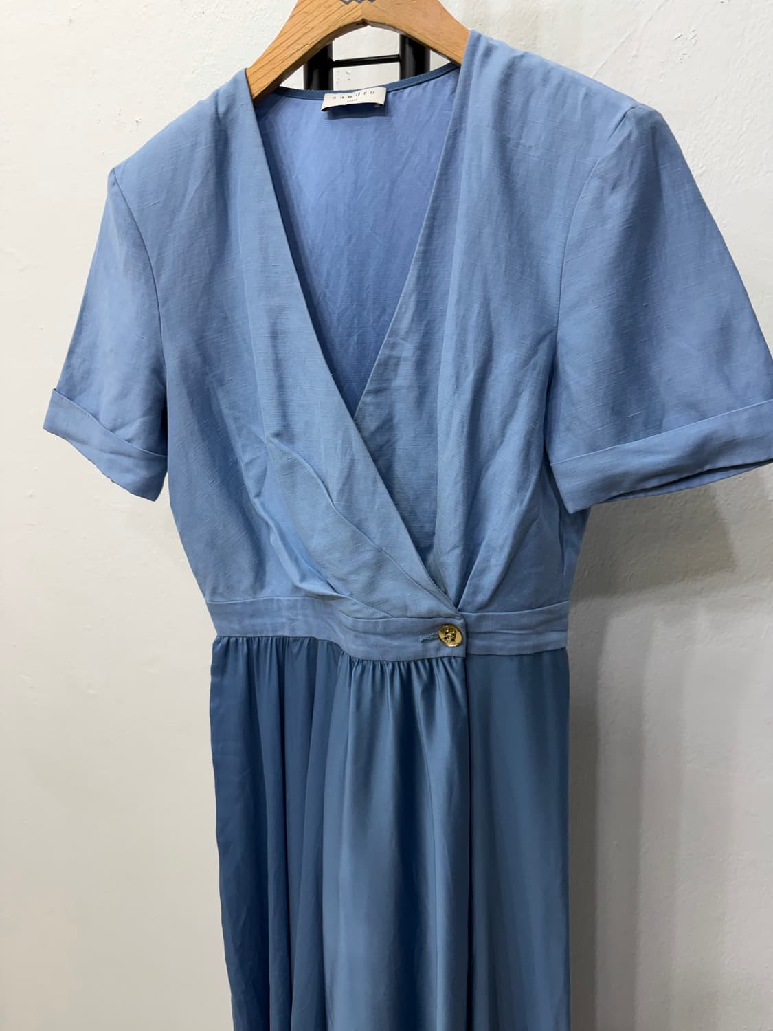 정품) 산드로 블루 랩 스타일 원피스 36 상품이미지3