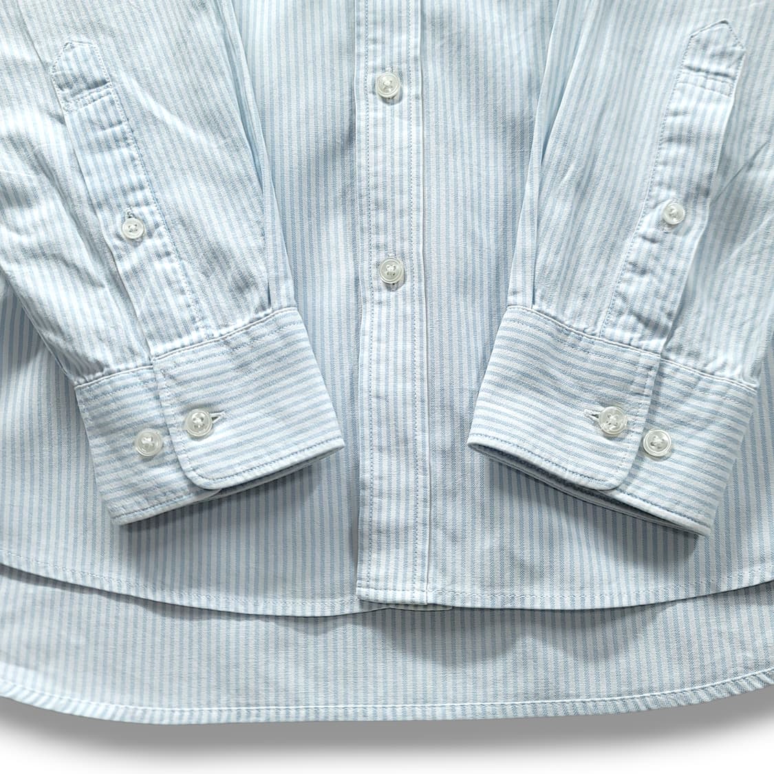 [100] 라코스테 화이트&스카이블루 스트라이프 레귤러핏 긴팔셔츠 상품이미지6