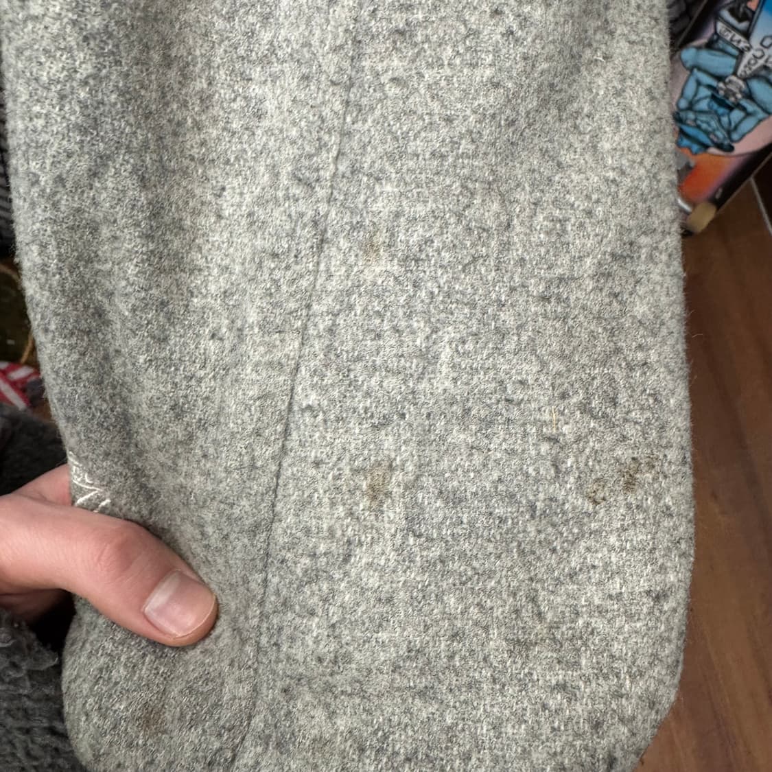 90s NHL 산호세 샤크스 팀 바시티 자켓 후면 빅로고 포인트 블루 상품이미지10