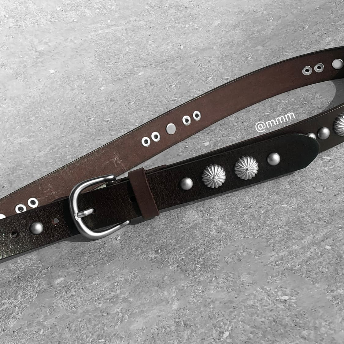 [Unisex] 찡 스터드 가죽 벨트 브라운 상품이미지6