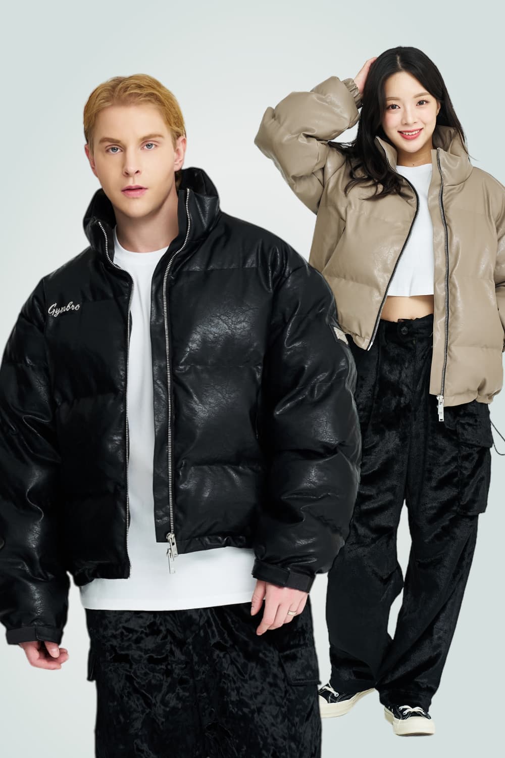 새상품 M 짐브로 헤비 레더 패딩 상품이미지2