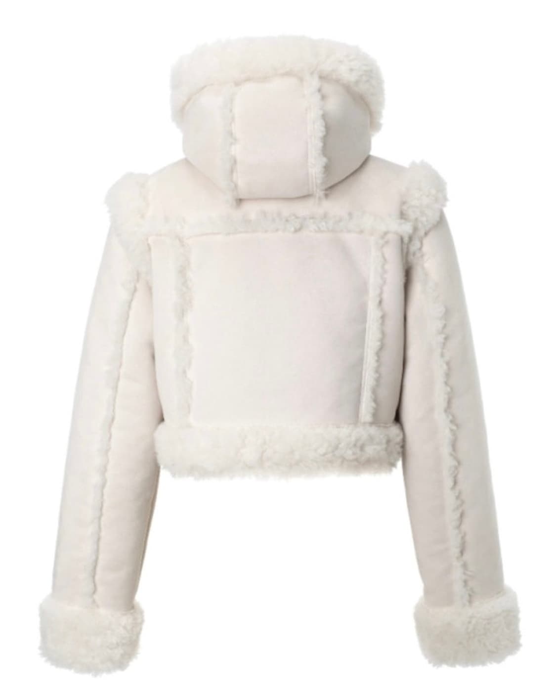 쓰리타임즈 - 베이비 후디 퍼 코트 아이보리 상품이미지5