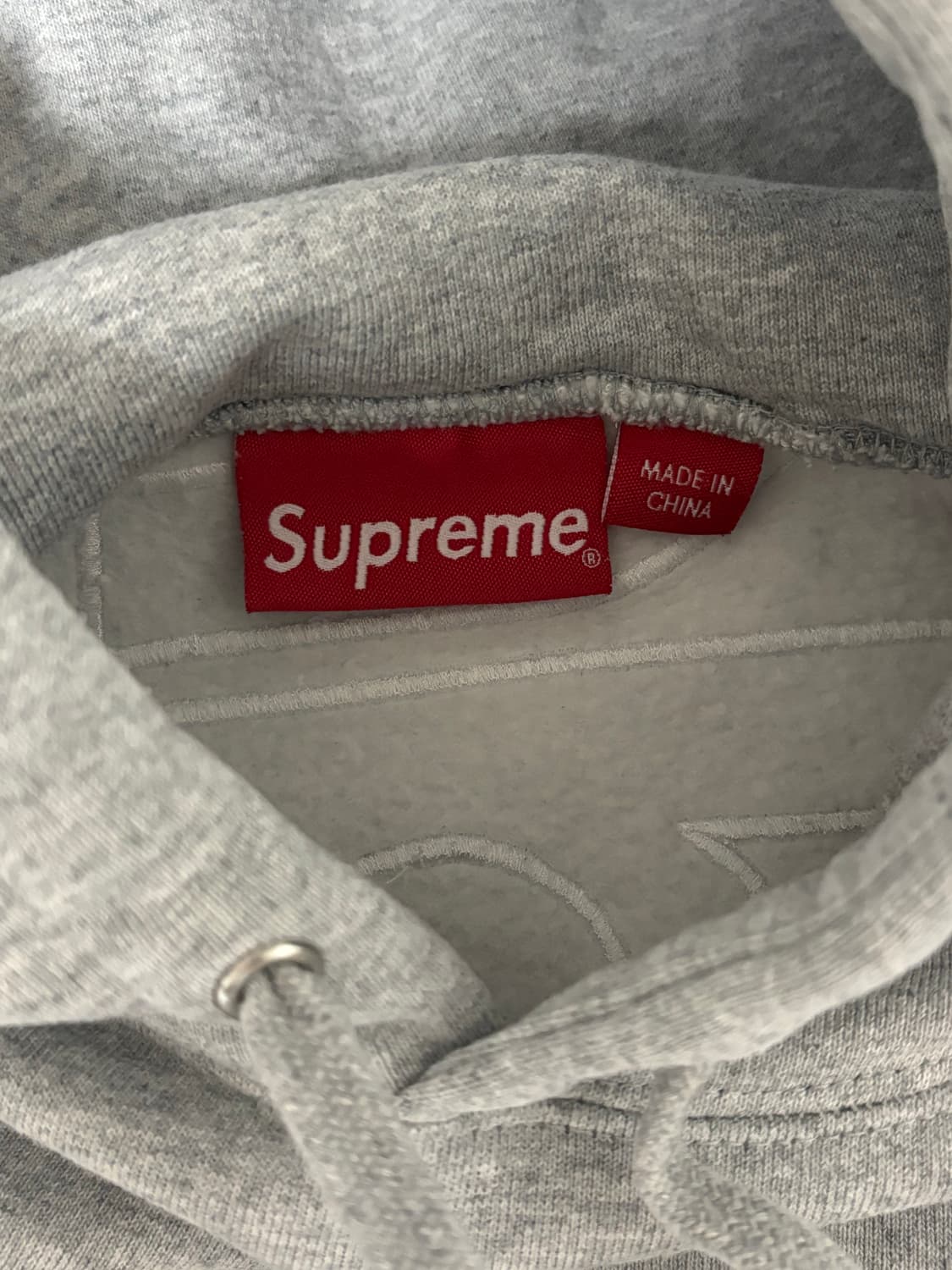 (xl) 슈프림 사틴 아플리케 후드 티셔츠 그레이 상품이미지4