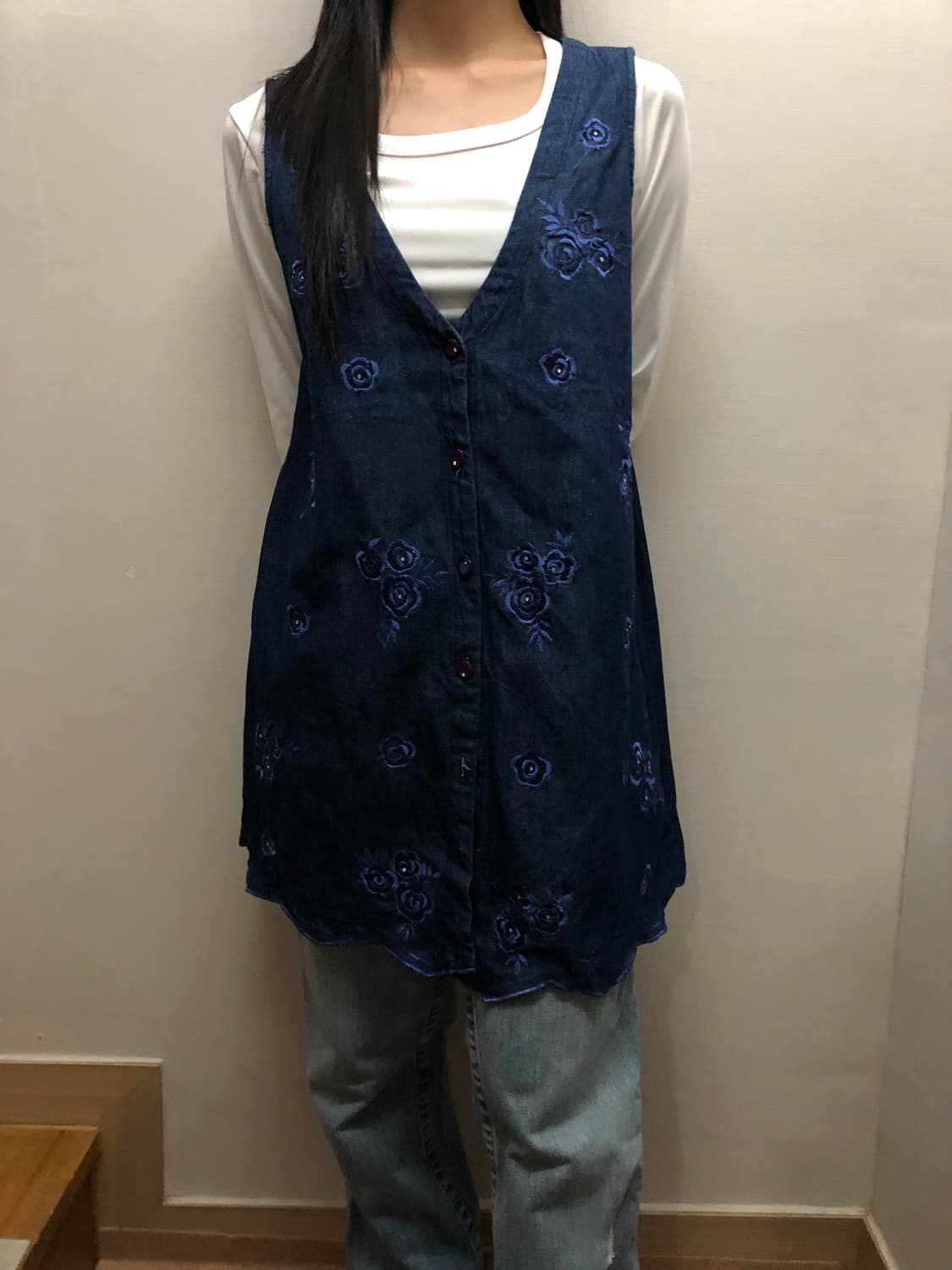 빈티지 데님 오리엔탈 베스트 상품이미지5