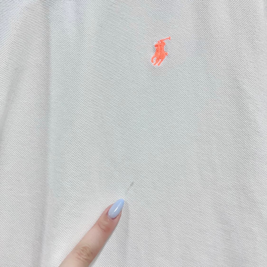 [정품] 폴로 화이트 / 형광오렌지포니 반팔카라티 [ XL ] 상품이미지9