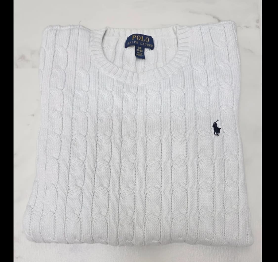 폴로 케이블 니트 흰색 ~66 상품이미지3