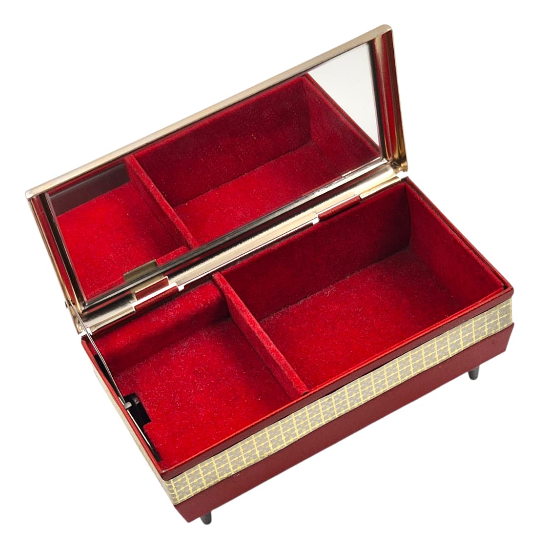 70s 실버 레더 로즈 카메오 오르골 보석함 상품이미지2