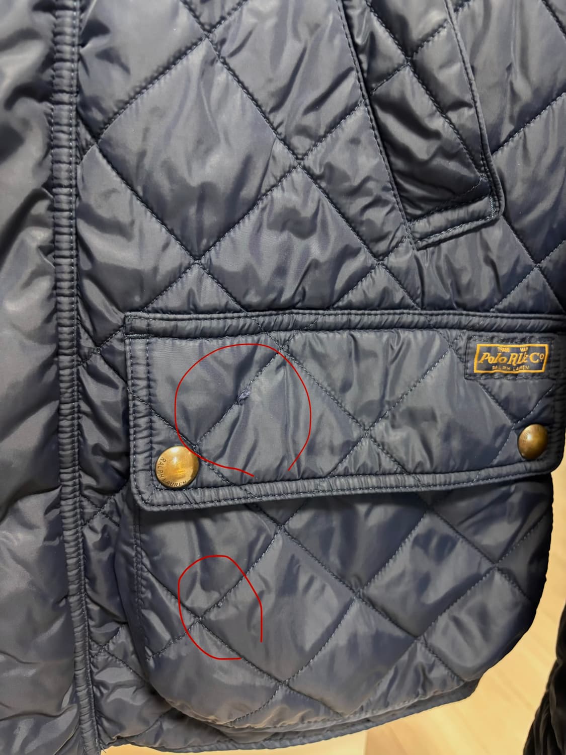 폴로 랄프로렌 퀼팅자켓 M 네이비 상품이미지6