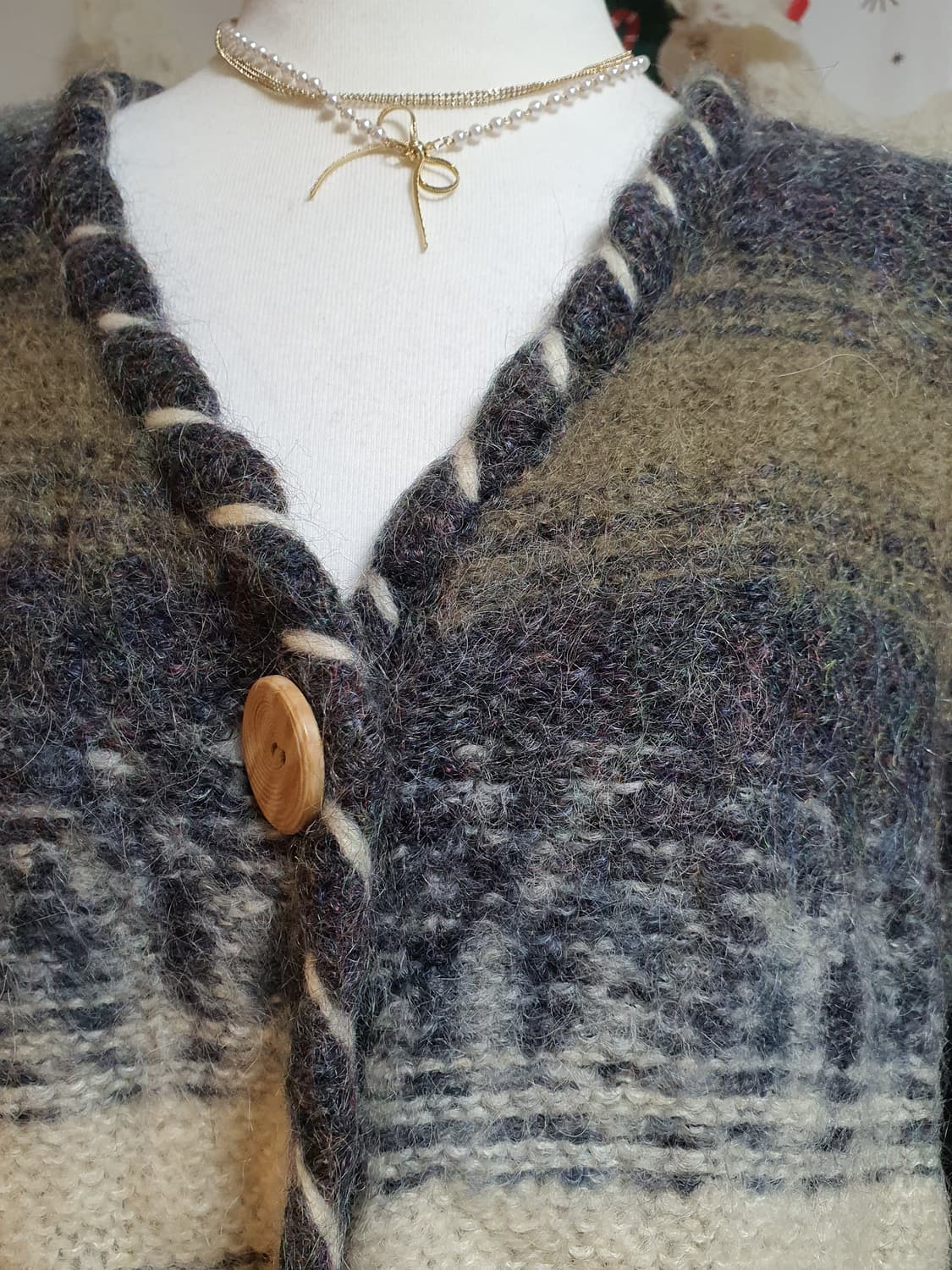 [모리걸] 빈티지 무늬 롱 가디건 상품이미지5