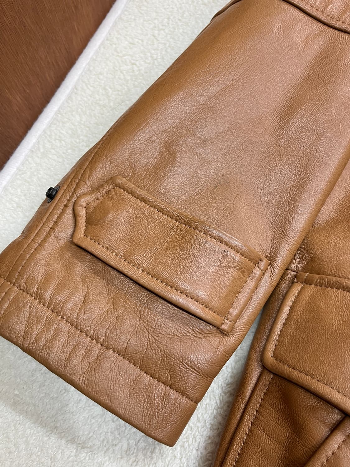 Crocodile 천연 양가죽 자켓 카멜 상품이미지9