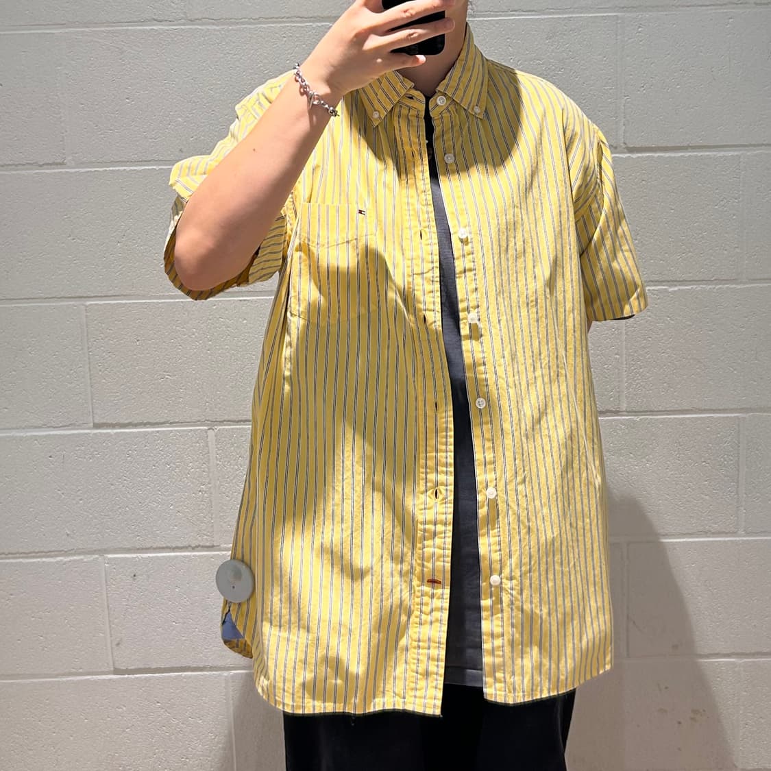 Tommy Hilfiger Logo Stripe Shirts 상품이미지3