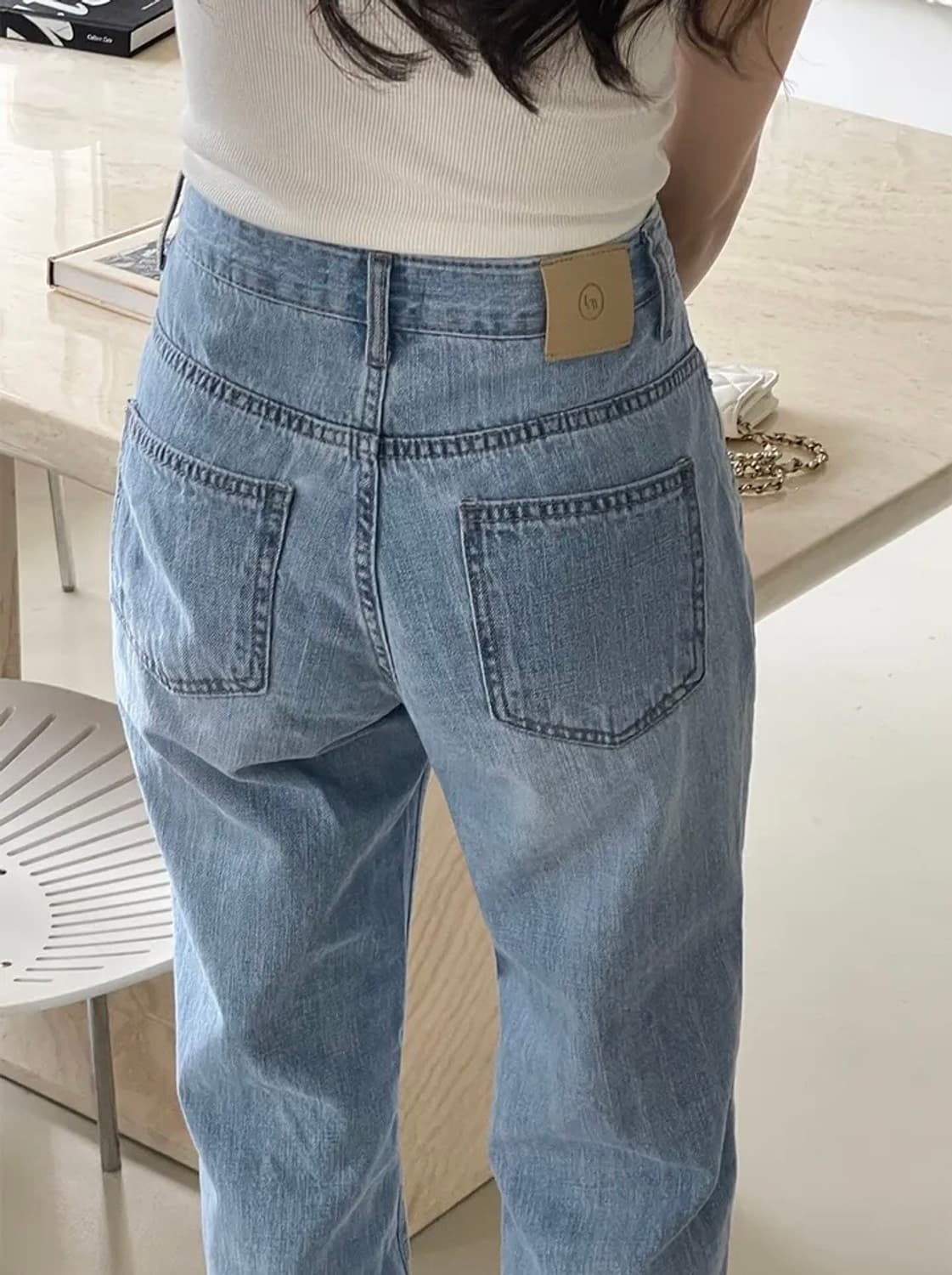 라이크유 티롭 트임 연청일자팬츠m 상품이미지4